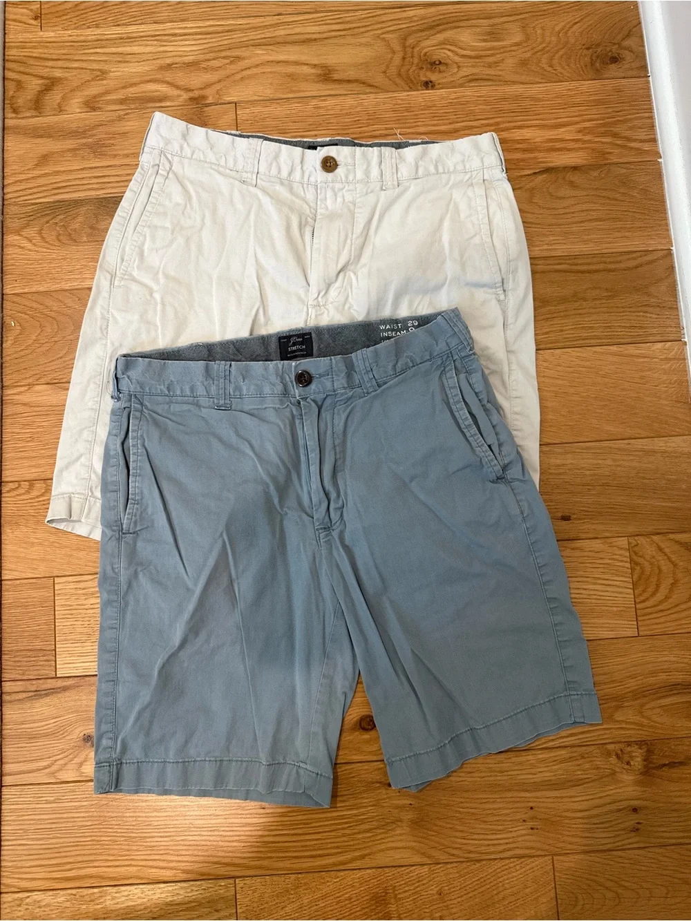 Classic Chino Khaki Men’s Shorts - Blue & White